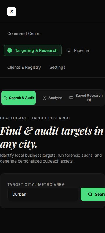 Targeting & Research — mobile screen
