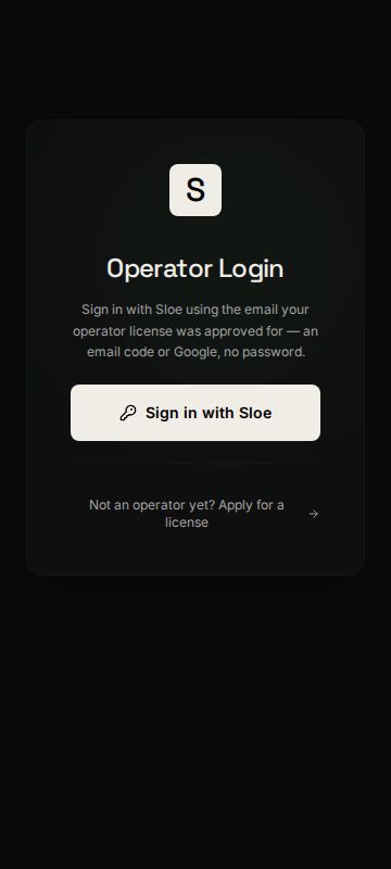 login — mobile screen